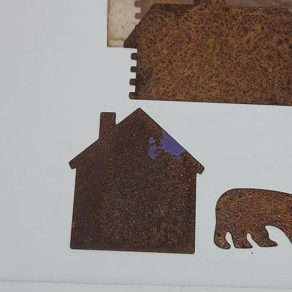 Rusty Tin-Tiques Craft Supplies Fall Woodland Rustic Cabin Lot of 17 Misc Pieces